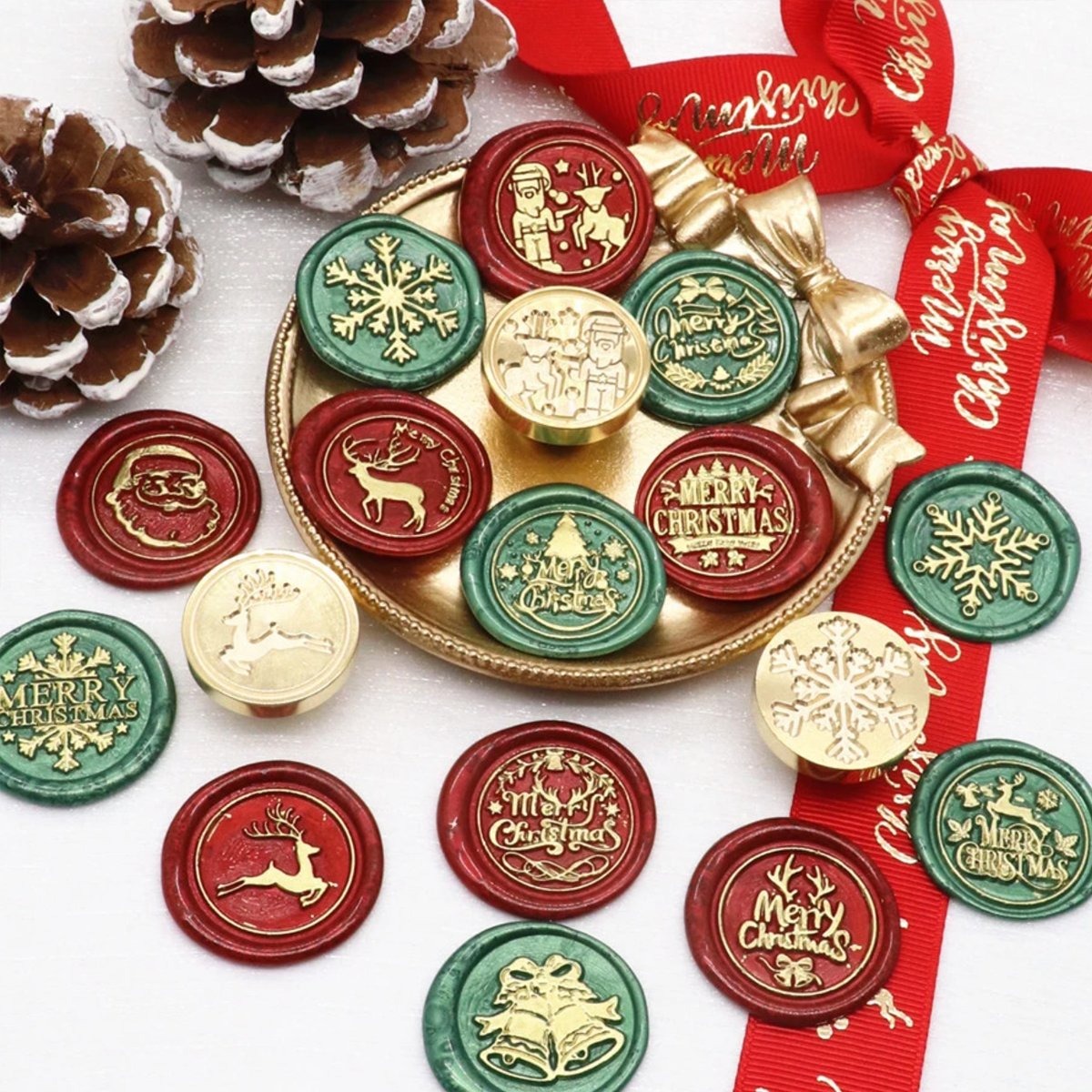 Retro Christmas Wax Seal Stamps
