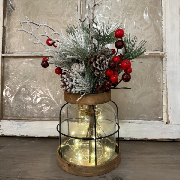 Vintage Style Farmhouse Christmas Vase