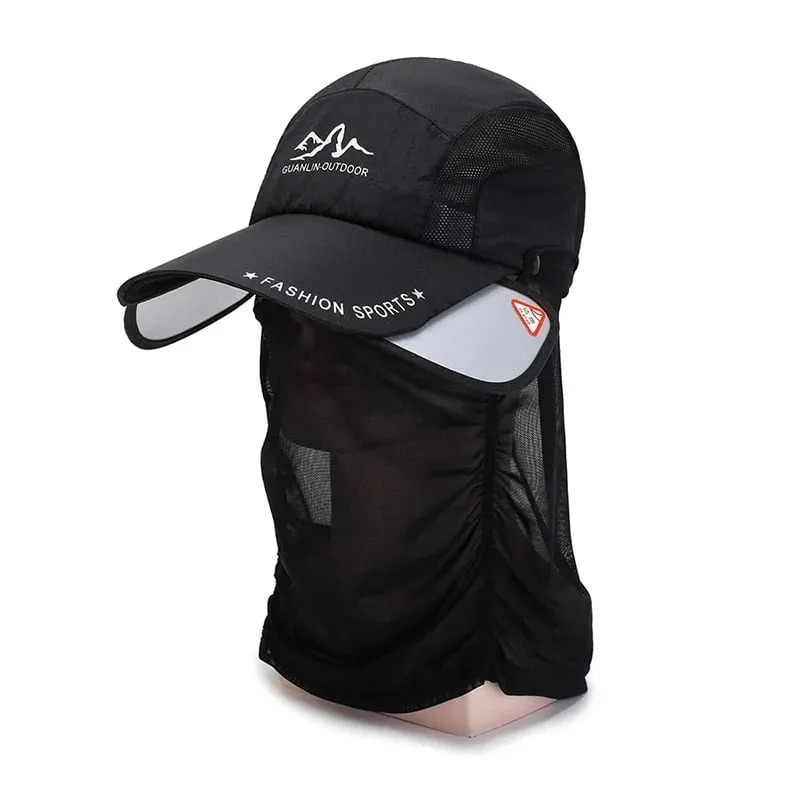 Sun Hat With Retractable Brim For Outdoor