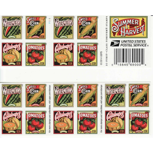 2015 USPS Summer Harvest Forever Stamps 100Pcs/Pack