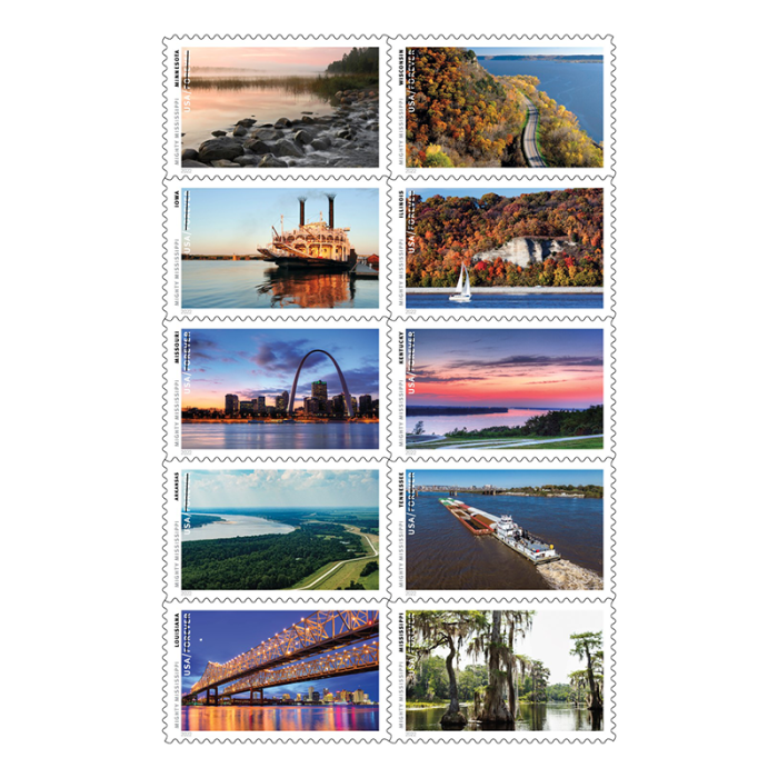 2022 USPS Mighty Mississippi Forever Stamps 50Pcs/Pack