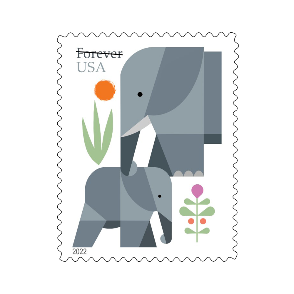 2022 USPS Elephants Forever Stamps 100Pcs/Pack