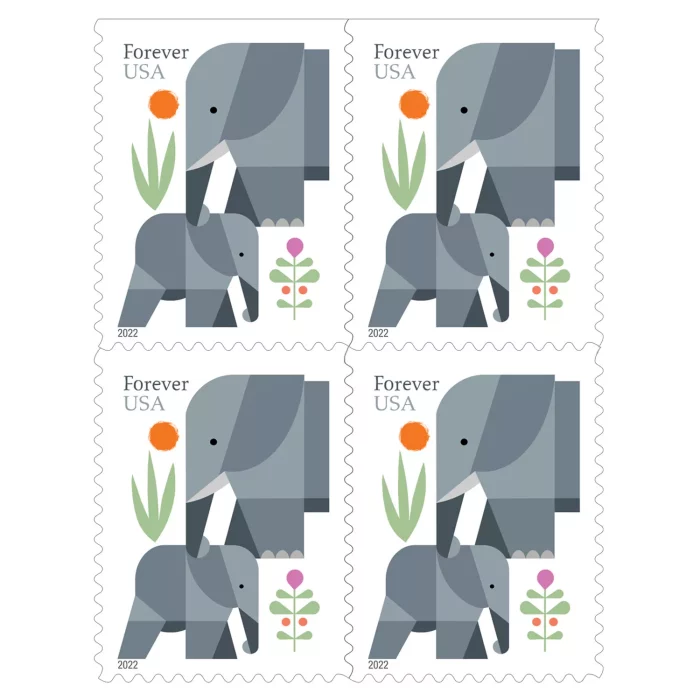 2022 USPS Elephants Forever Stamps 100Pcs/Pack