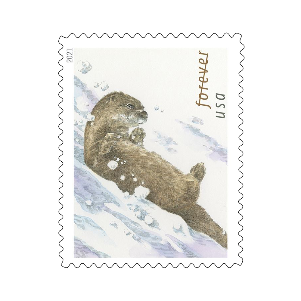 2021 USPS Otters In Snow Forever Stamps 100Pcs/Pack