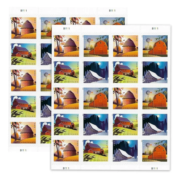 2021 USPS Barns Postcard Rate Stamps 100Pcs/Pack