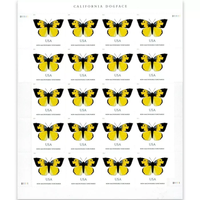 2019 USPS California Dogface Butterfly Non-Machineable Stamps 100Pcs/Pack