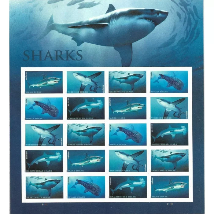 2017 USPS Sharks Forever Stamps 100Pcs/Pack