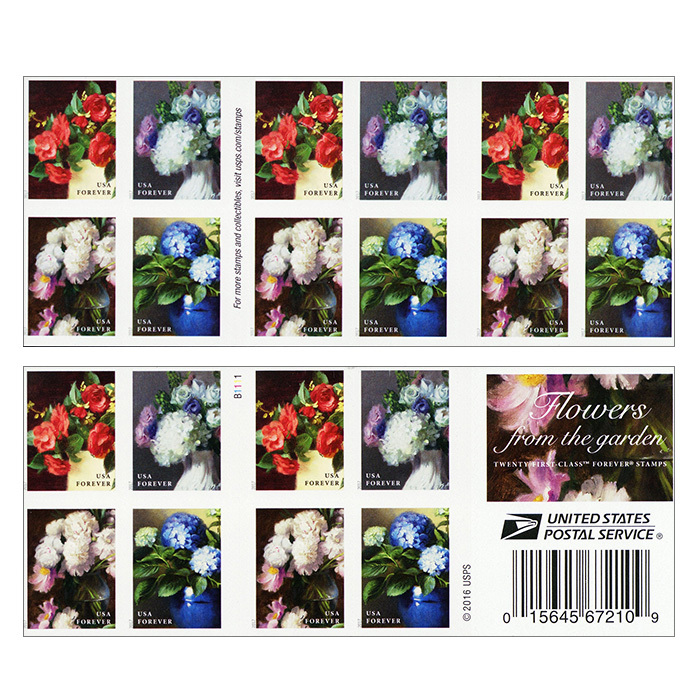 2017 USPS Flowers from the Garden Forever Stamps 100Pcs/Pack