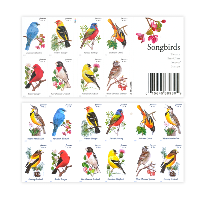 2014 USPS Song Bird Forever Stamps 100Pcs/Pack