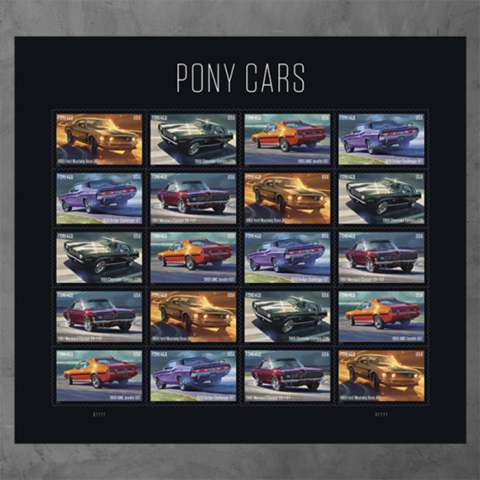2022 USPS Pony Cars Forever Stamps 100Pcs/Pack