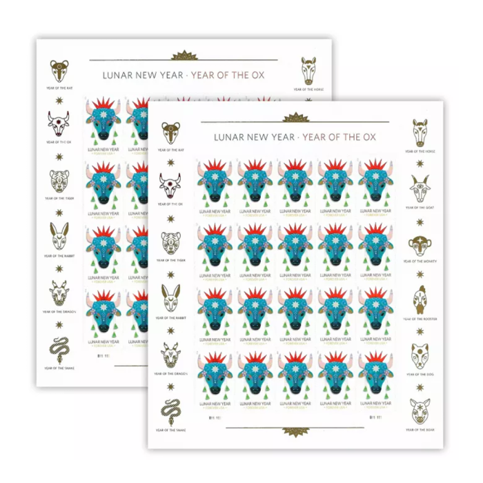 2021 USPS Year Of The Ox Forever Stamps 100Pcs/Pack