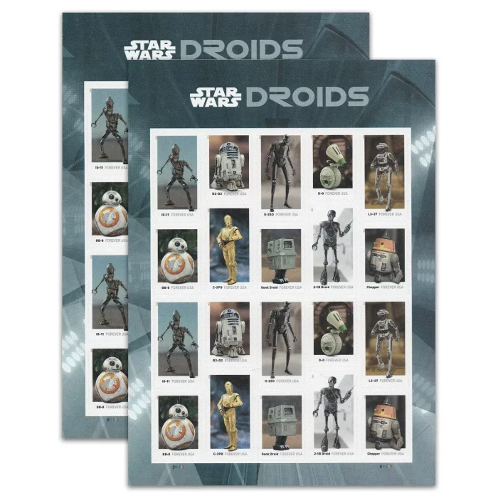 2021 USPS Star Wars Droids Forever Stamps 100Pcs/Pack