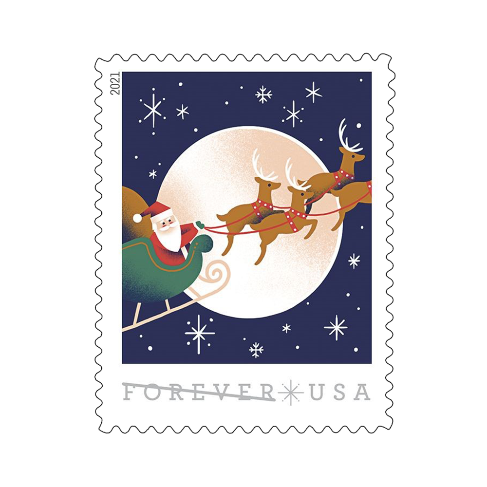 2021 USPS A Visit From St. Nick Forever Stamps 100Pcs/Pack