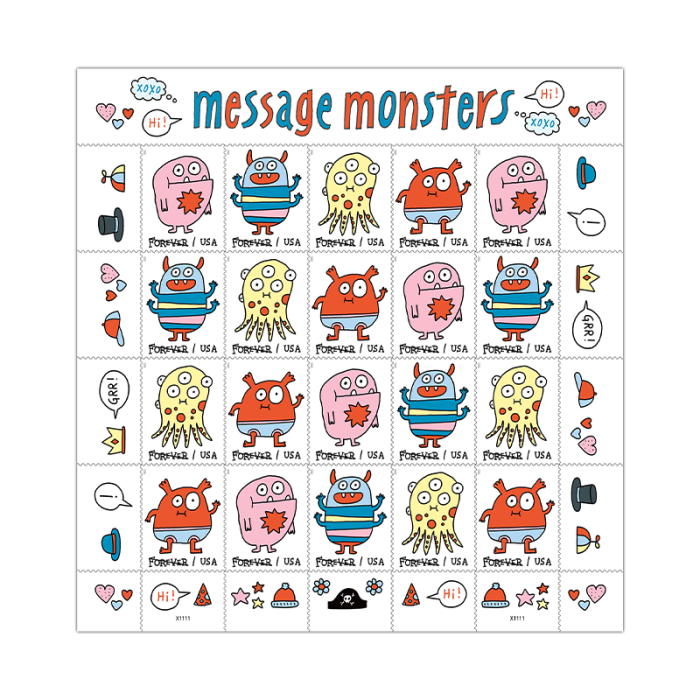 2021 USPS Message Monsters Forever Stamps 100Pcs/Pack