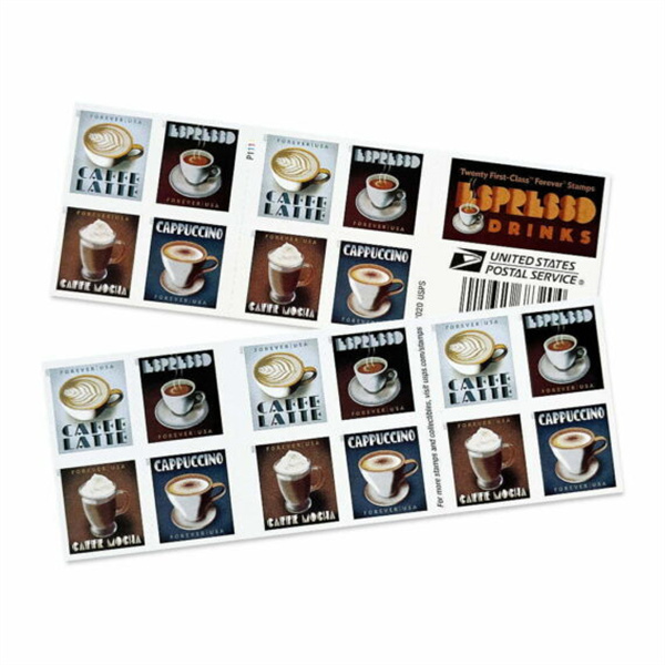 2021 USPS Espresso Drinks Forever Stamps 100Pcs/Pack