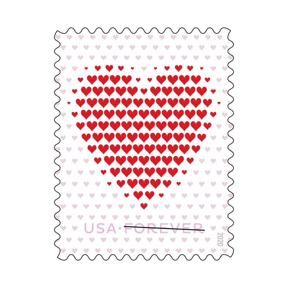 2020 USPS Made Of Hearts Love Forever Stamps 100Pcs/Pack