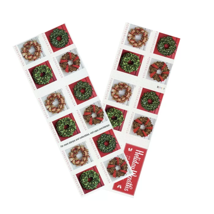 2019 USPS Holiday Wreaths Forever Stamps 100Pcs/Pack