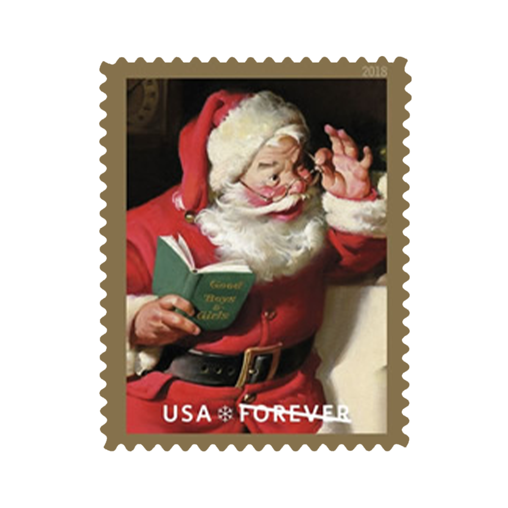 2018 USPS Sparkling Santas Forever Stamps 100Pcs/Pack