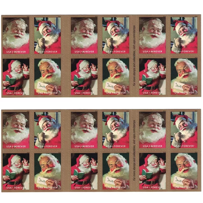 2018 USPS Sparkling Santas Forever Stamps 100Pcs/Pack