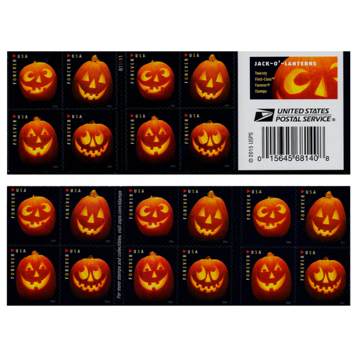 2016 USPS Pumpkin Lantern Forever Stamps 100Pcs/Pack