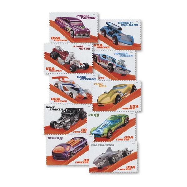 2018 USPS Hot Wheels Forever Stamps 100Pcs/2Packs