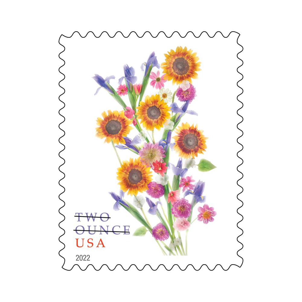 2022 USPS Sunflower Bouquet Two Ounce Stamps 100Pcs/Pack
