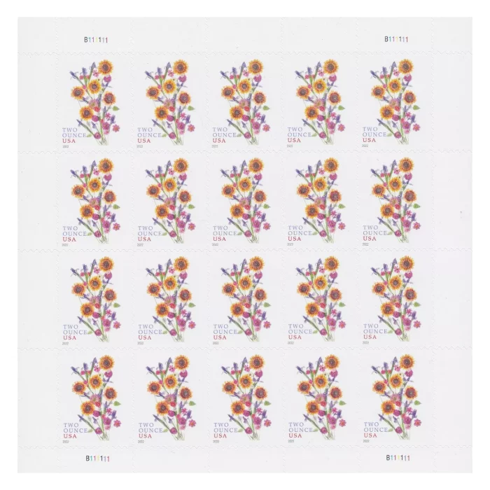2022 USPS Sunflower Bouquet Two Ounce Stamps 100Pcs/Pack