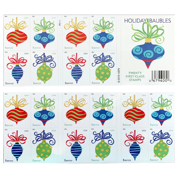 2011 USPS Holiday Baubles Forever Stamps 100Pcs/Pack