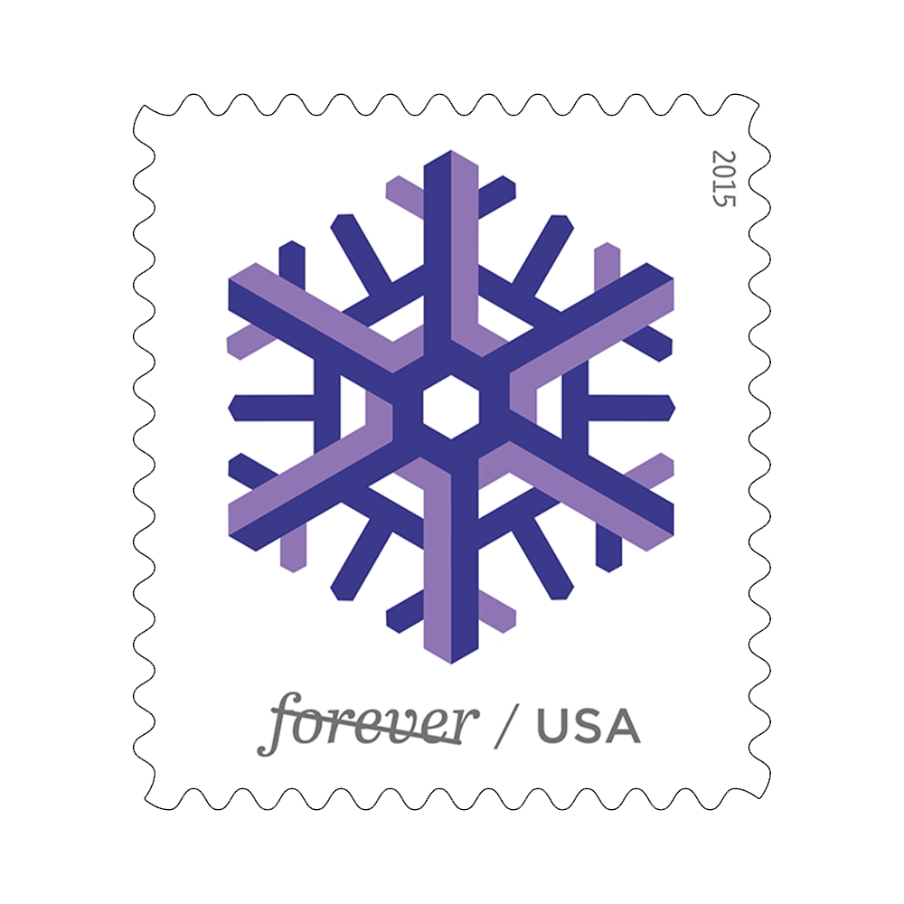 2015 USPS Geometric Snowflakes Forever Stamps 100Pcs/Pack