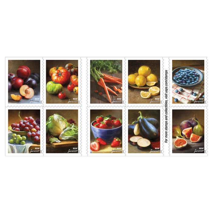 2020 USPS Fruits & Vegetables Forever Stamps 100Pcs/Pack