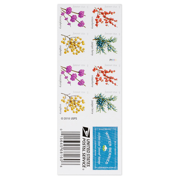 2019 USPS Winter Berries Forever Stamps 100Pcs/Pack