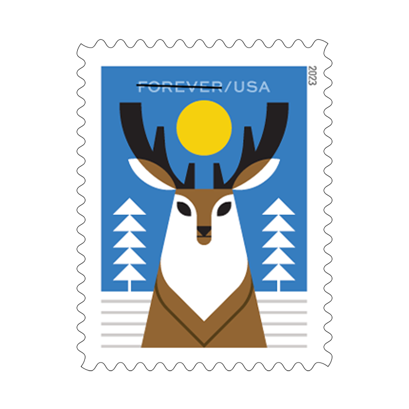 2023 USPS Winter Woodland Animals Forever Stamps 100Pcs/Pack