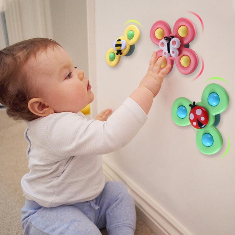 Cute Cartoon Suction Cup Spinner Toy 3Pcs